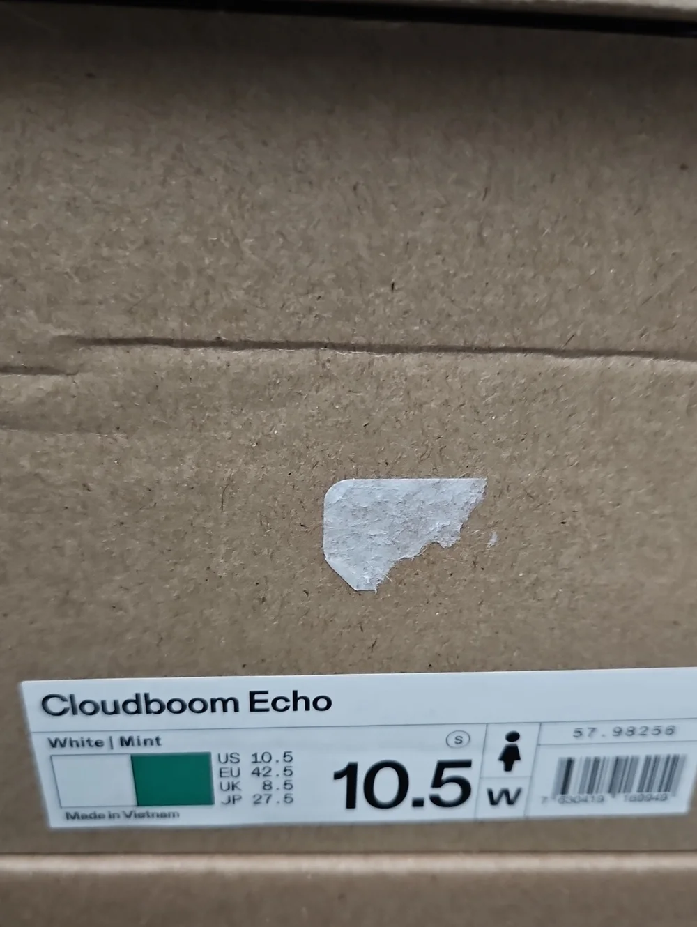 On Cloudboom Echo White Mint Running Shoes Womens 10.5 Carbon Plate NWOT - Picture 13 of 13